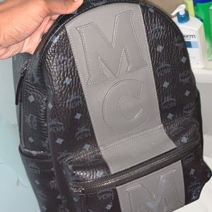 MCM Backpack “Black Visetos Logo Stripe”